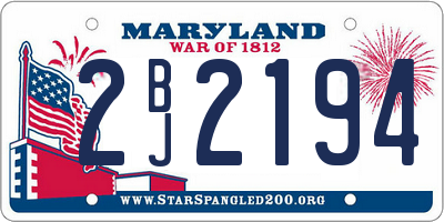 MD license plate 2BJ2194