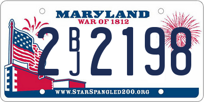 MD license plate 2BJ2198