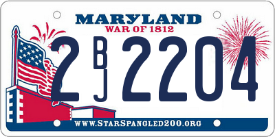 MD license plate 2BJ2204