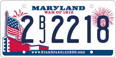 MD license plate 2BJ2218