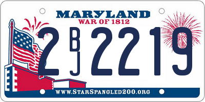 MD license plate 2BJ2219