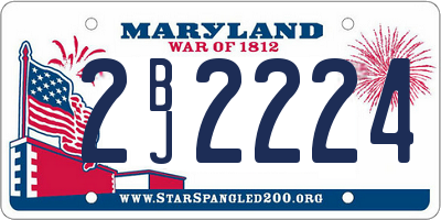MD license plate 2BJ2224