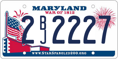 MD license plate 2BJ2227