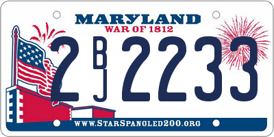 MD license plate 2BJ2233