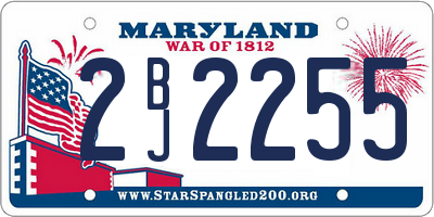 MD license plate 2BJ2255