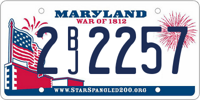 MD license plate 2BJ2257