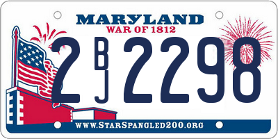 MD license plate 2BJ2298