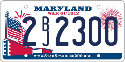 MD license plate 2BJ2300