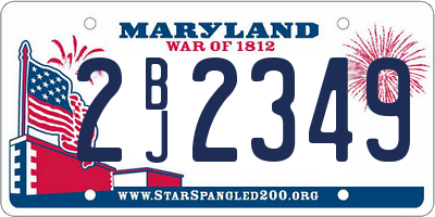 MD license plate 2BJ2349