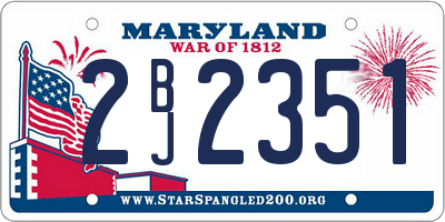 MD license plate 2BJ2351
