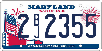 MD license plate 2BJ2355