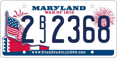 MD license plate 2BJ2368