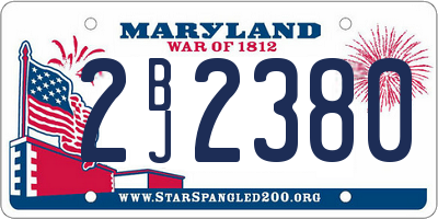 MD license plate 2BJ2380