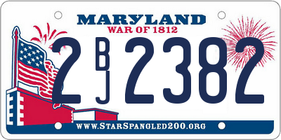MD license plate 2BJ2382