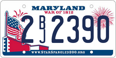 MD license plate 2BJ2390