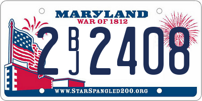 MD license plate 2BJ2408