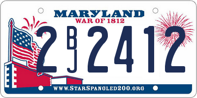 MD license plate 2BJ2412