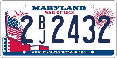 MD license plate 2BJ2432