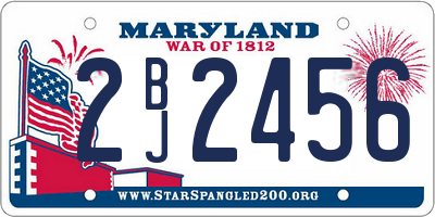 MD license plate 2BJ2456