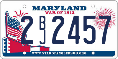 MD license plate 2BJ2457