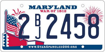 MD license plate 2BJ2458