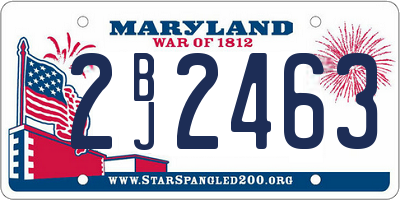 MD license plate 2BJ2463