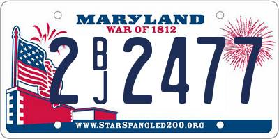 MD license plate 2BJ2477