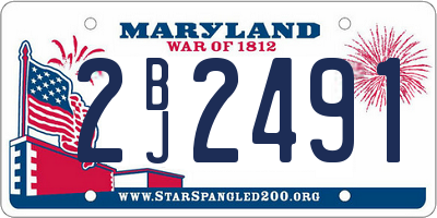 MD license plate 2BJ2491