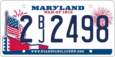 MD license plate 2BJ2498