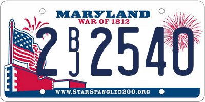 MD license plate 2BJ2540