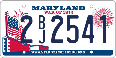 MD license plate 2BJ2541