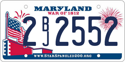 MD license plate 2BJ2552