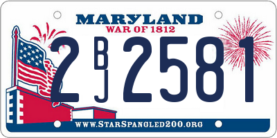 MD license plate 2BJ2581