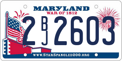 MD license plate 2BJ2603
