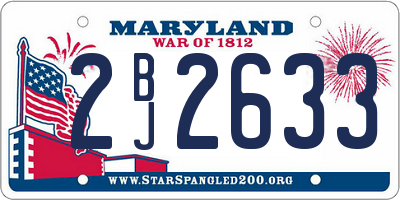 MD license plate 2BJ2633