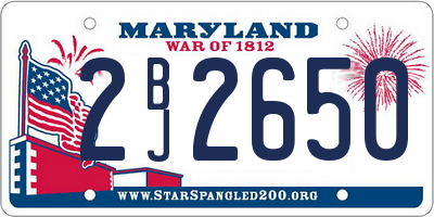 MD license plate 2BJ2650