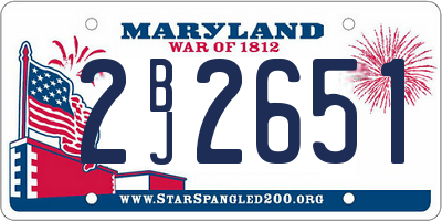 MD license plate 2BJ2651