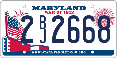 MD license plate 2BJ2668