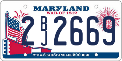 MD license plate 2BJ2669