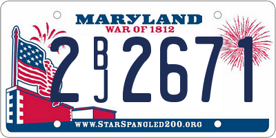 MD license plate 2BJ2671