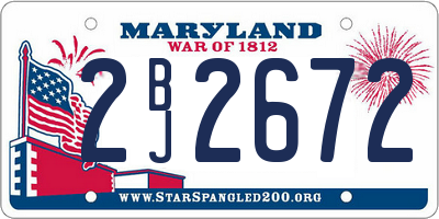 MD license plate 2BJ2672