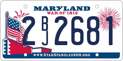MD license plate 2BJ2681