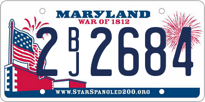 MD license plate 2BJ2684