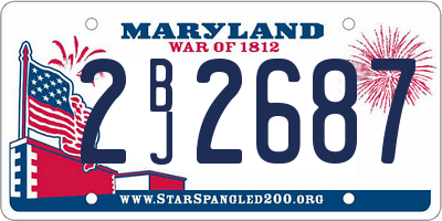 MD license plate 2BJ2687