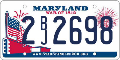 MD license plate 2BJ2698