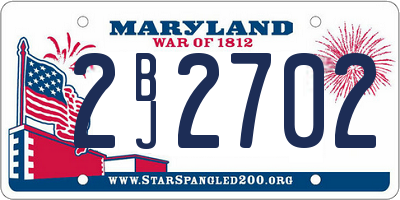 MD license plate 2BJ2702