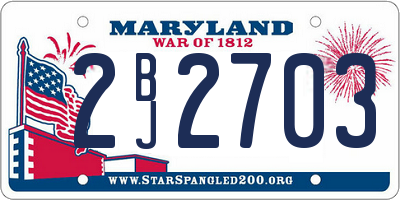 MD license plate 2BJ2703