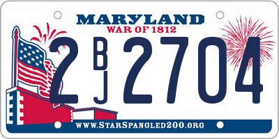 MD license plate 2BJ2704