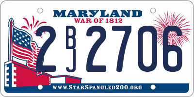 MD license plate 2BJ2706