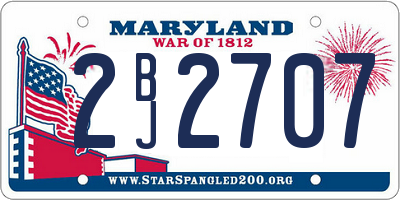 MD license plate 2BJ2707